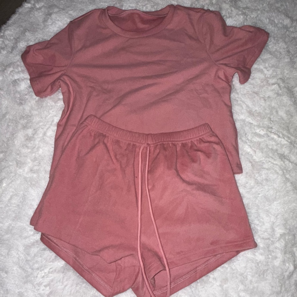Pink Top and Shorts Set
